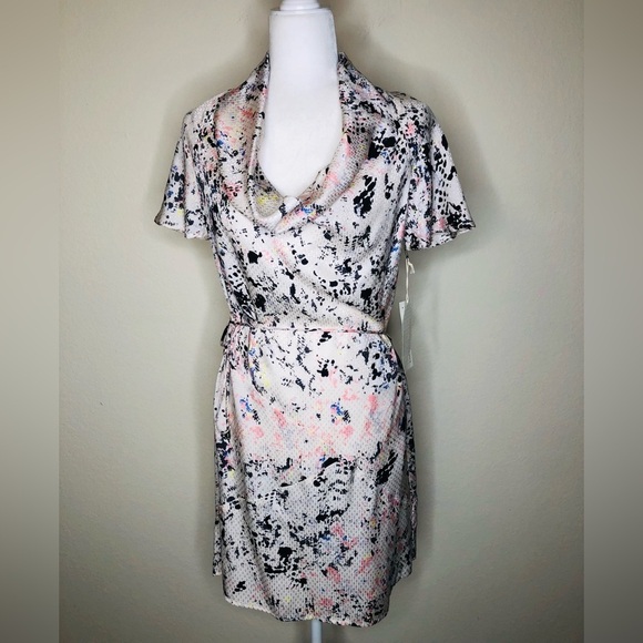 NWT COREY LYNN CALTER Silk Multicolored Printed Mini Cocktail Dress Size:2 - Picture 15 of 16